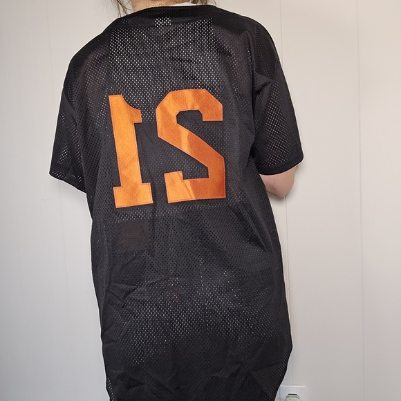 Tiger 21 Mesh Black Embroidered Baseball Jersey Large - Picture 4 of 6